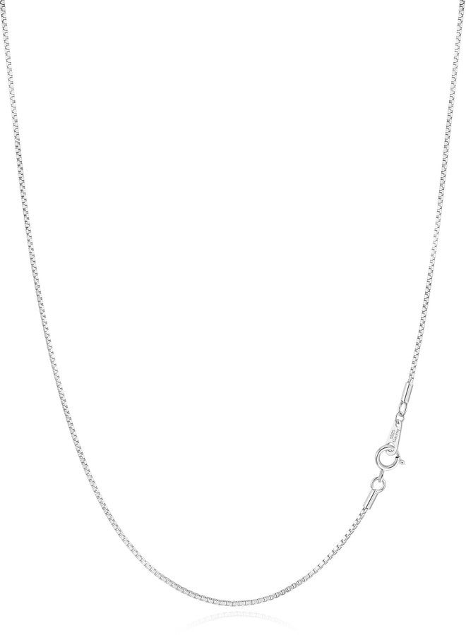 Gacimy Sterling Silver Chain Necklace for Women, 0.8mm Thin 925 Sterling Silver Box Chain for Women, 18" Length - Image 1